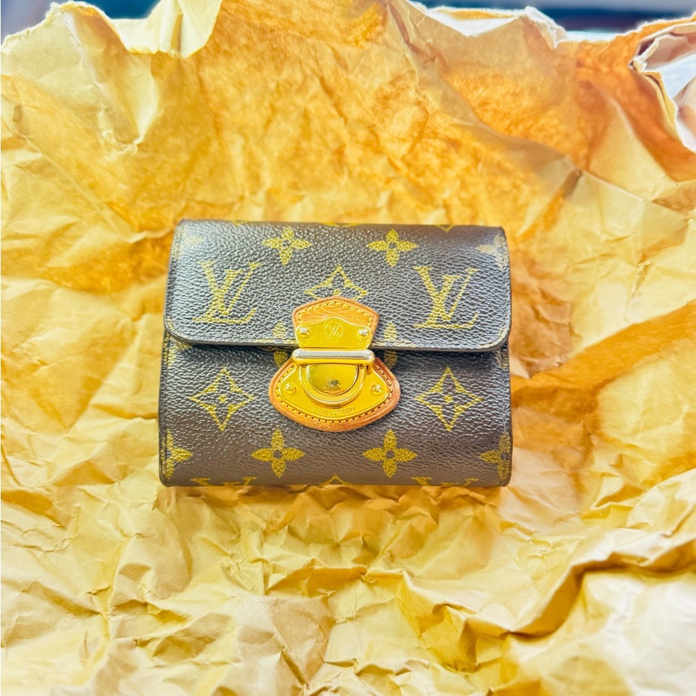 Louis Vuitton Brown and Gold Monogram Three-Fold Wallet